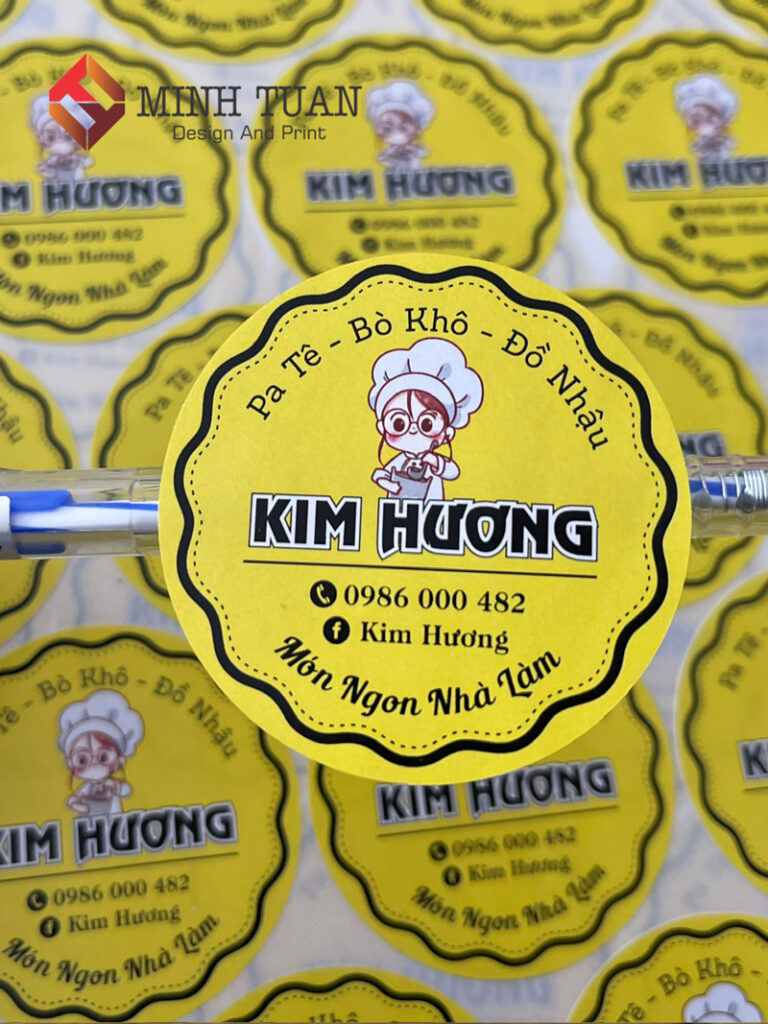 In tem nhãn tiệm ăn vặt
